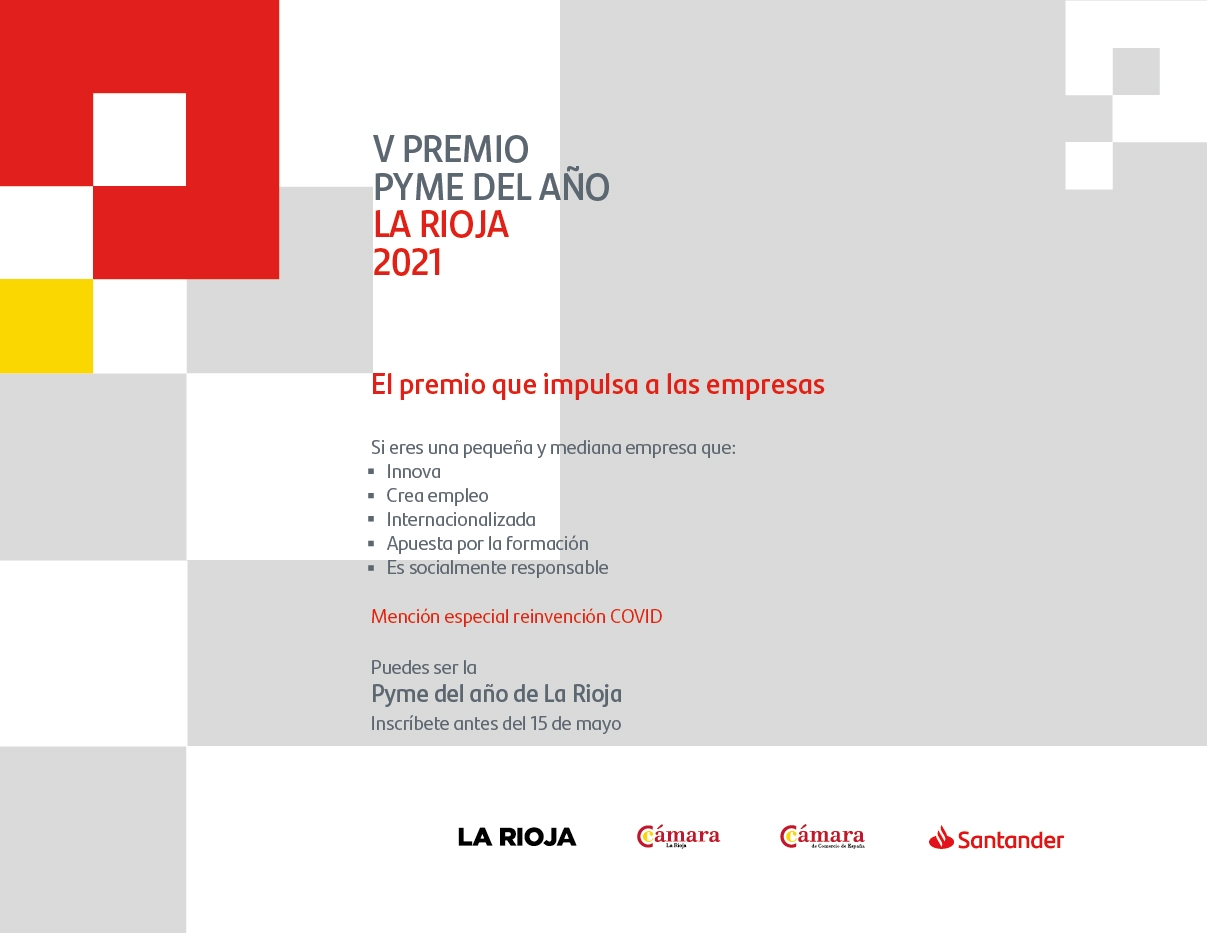 La Cámara de Comercio de La Rioja y el Banco Santander convocan la quinta edición del premio Pyme del Año